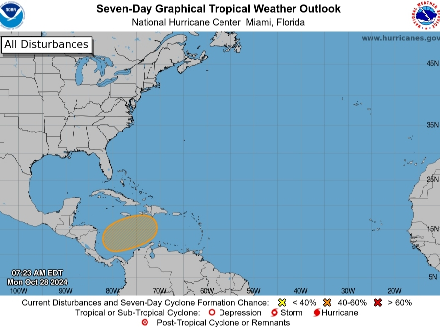 NHC Warns Tropical System Could Develop in Caribbean Sea