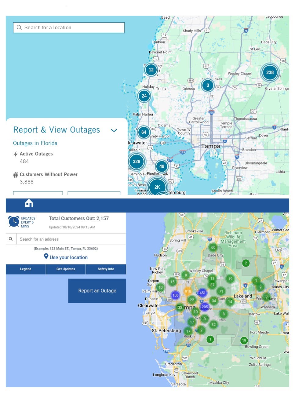Over 6k Tampa Bay Households Remain without Power 10 Days After Hurricane Milton