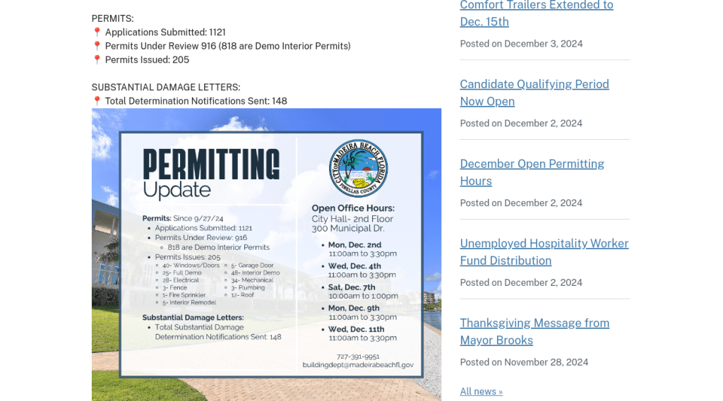 Madeira Beach Residents Are Still Waiting for Permits to Repair Hurricane&nbsp;Damage