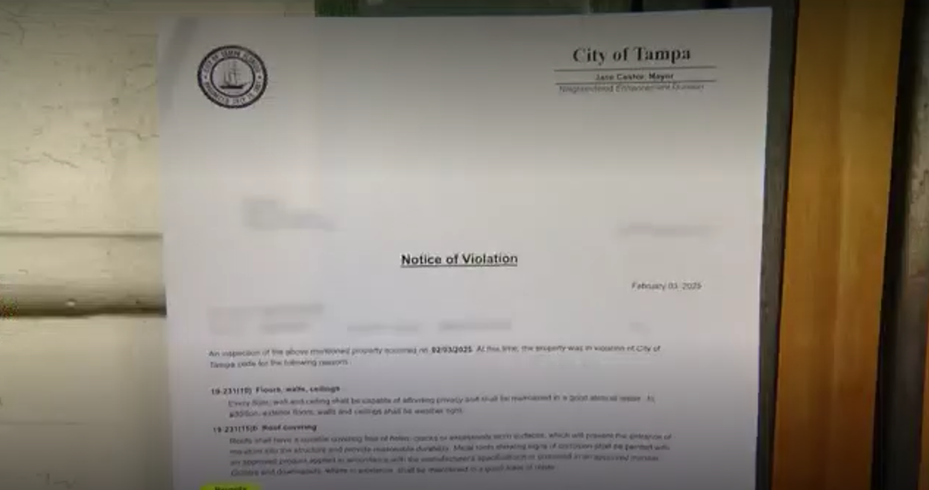 Tampa Heights Residents Frustrated by Code Violation Notices for Storm-Damaged Homes