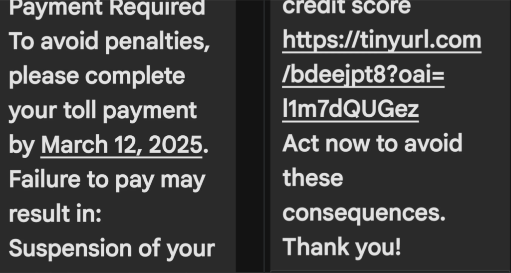 Scammers Leverage AI to Enhance Toll Text Scam, Targeting Drivers: ‘Always&nbsp;Evolving’