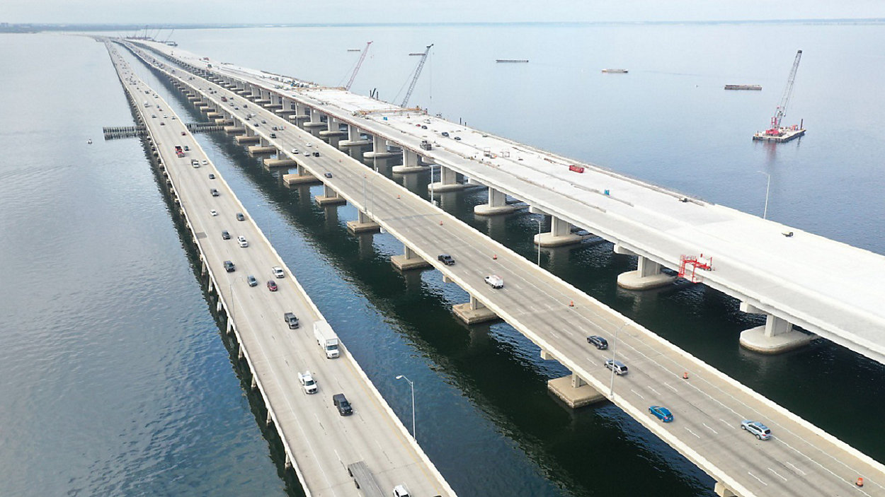 Northbound Traffic on Howard Frankland Bridge Shifting to Old Southbound Span Wednesday