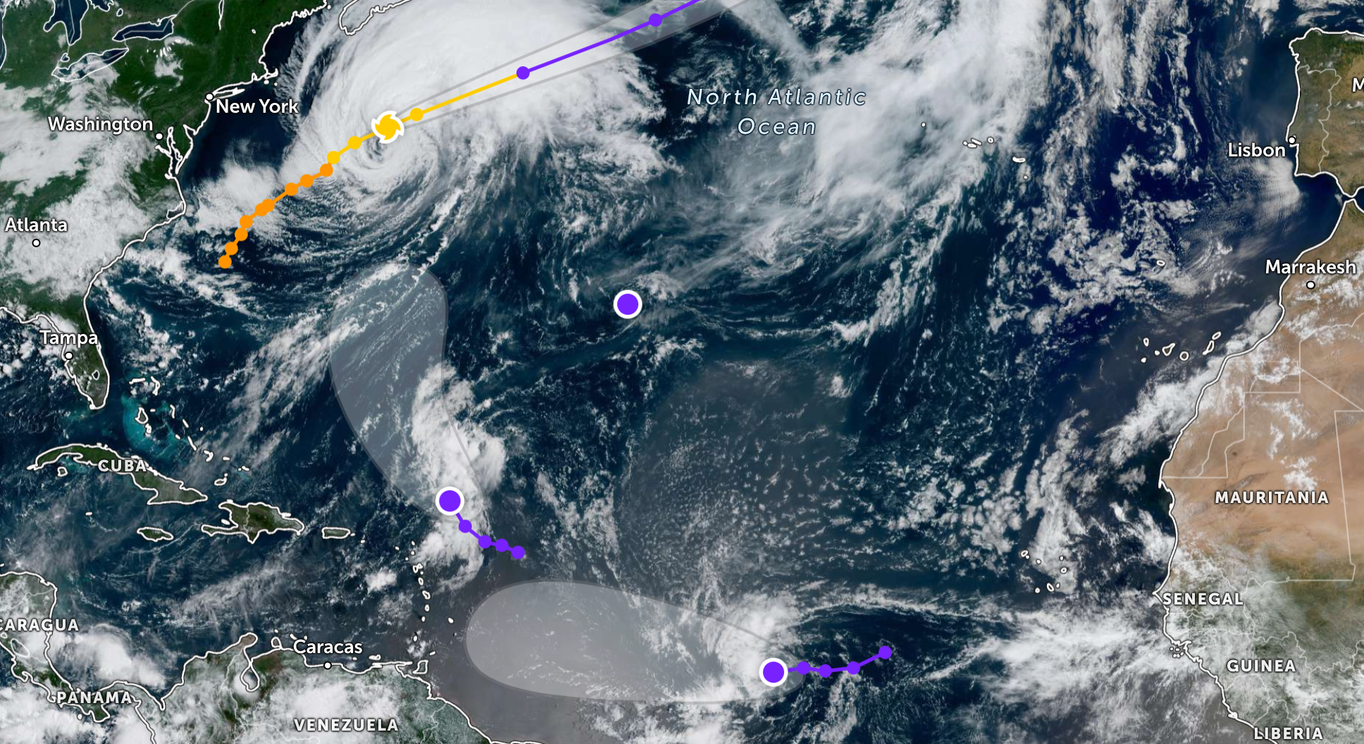 Hurricane Erin Weakening as It Moves Away; Three More Systems Being Tracked in Atlantic