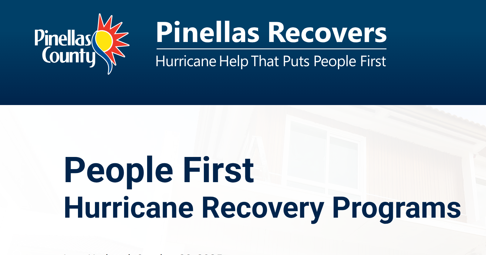 Pinellas County Opens Hurricane Recovery Grant Applications